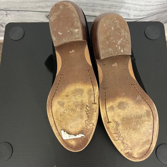 Sam EdelmanBlack Perforated Suede Ankle Boots With Buckle Straps, Size 6.5 - Picture 6 of 6